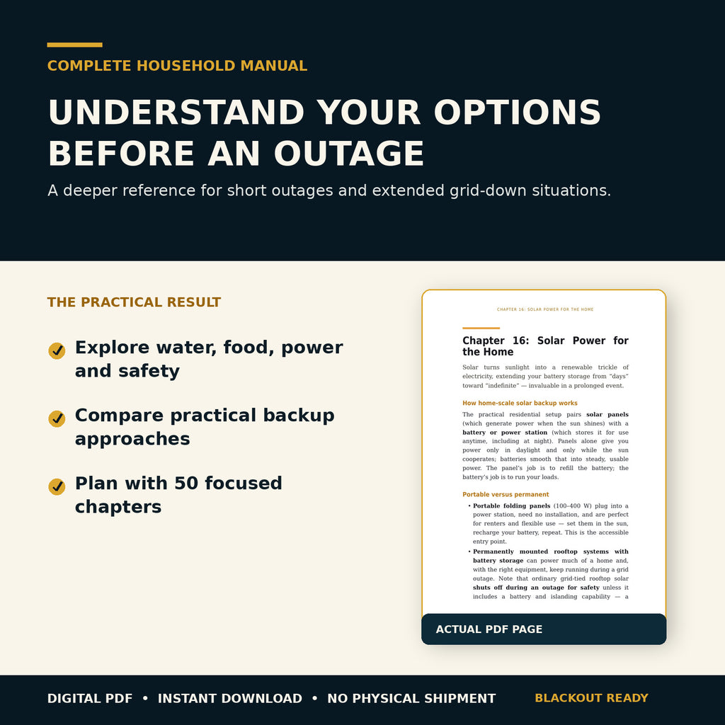 Blackout Ready: The Complete Household Power-Outage Preparedness Manual -Digital PDF