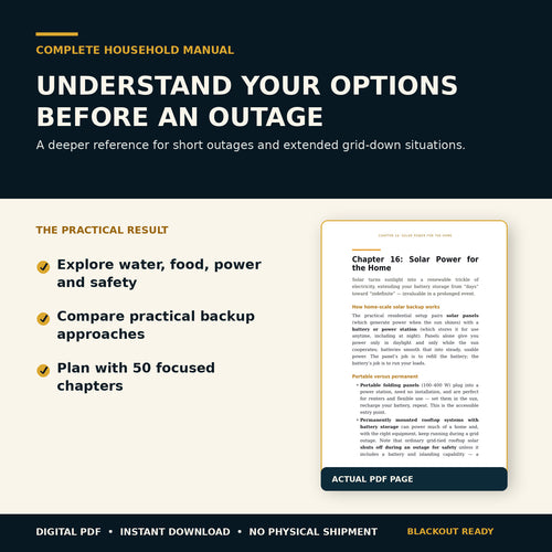 Blackout Ready: The Complete Household Power-Outage Preparedness Manual -Digital PDF