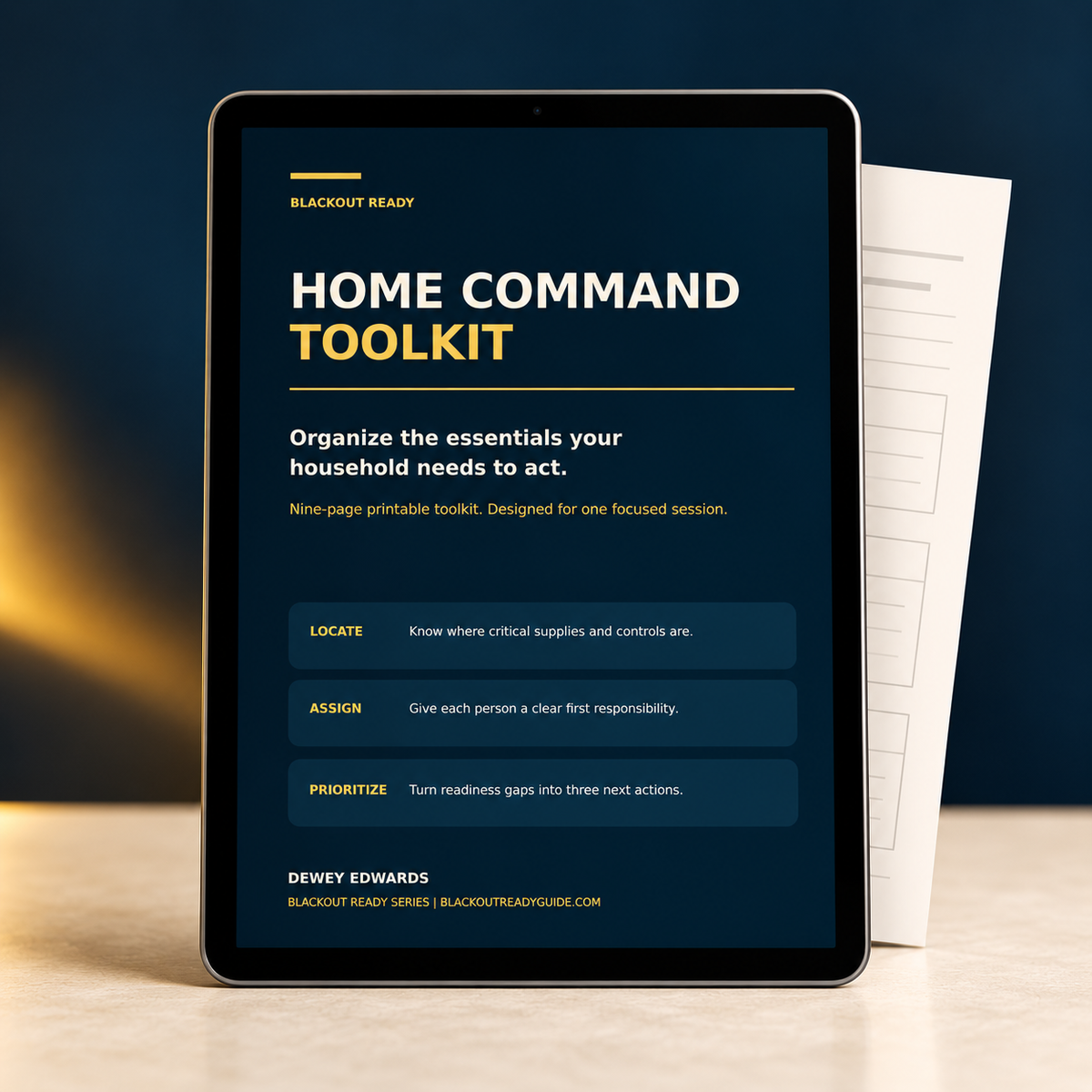 Blackout Ready Home Command Toolkit — 9-Page Printable PDF